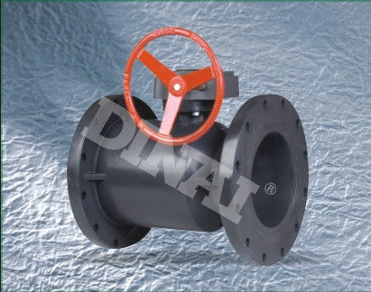 PPH / FRPP Plastikowy Zawór kulowy przekładni ślimakowej połączenia kołnierza 8 &quot;(D225mm) ~ 12&quot; (D315mm)